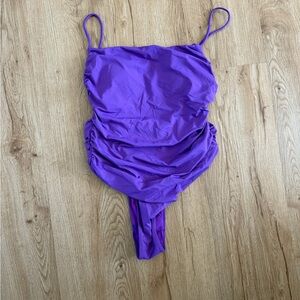 Zara Violet Ruched One-Piece Swimsuit